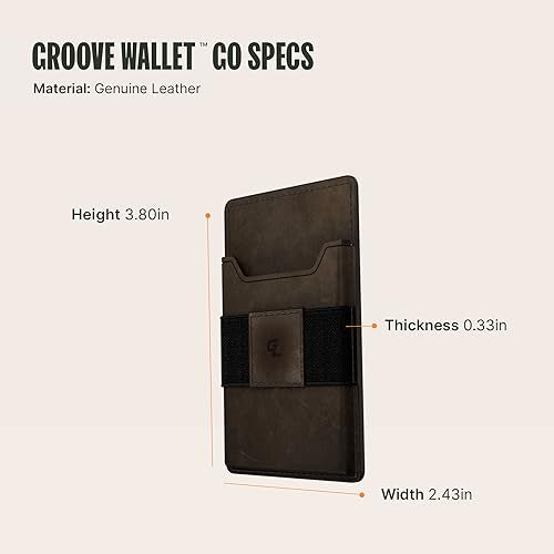Groove Life Groove Wallet Go, Brown Leather Attachment Card Holder for Men - color: Brown