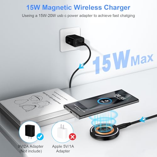 Magnetic Wireless Charger for iPhone 18 Pro/18Pro Max/17/16/15/14/13/12 Series,AirPods3/2/Pro, 2Pack 15W Mag-Safe Charger Fast Charging Pad for Samsung S26/25/24/23, Pixelsnap Charger for Google Pixel