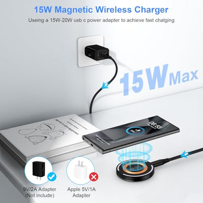 Magnetic Wireless Charger for iPhone 18 Pro/18Pro Max/17/16/15/14/13/12 Series,AirPods3/2/Pro, 2Pack 15W Mag-Safe Charger Fast Charging Pad for Samsung S26/25/24/23, Pixelsnap Charger for Google Pixel