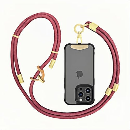 Cell Phone Lanyard,Adjustable Shoulder Crossbody Lanyard,Detachable Length Wrist Lanyard - color: Wine Red