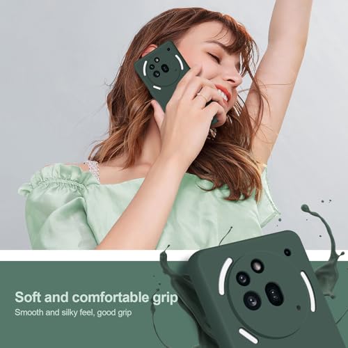 Silicone Case for Nothing Phone 3A Pro, Green | Soft Silicone Silky Touch Easy Clean, Shockproof Slim Phone Cover, Upgraded Camera Protection, Anti-Scratch Microfiber Lining - color: Green, size: Nothing Phone 3A Pro