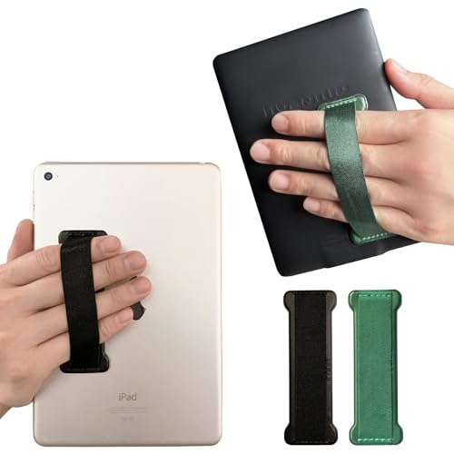 Hand Holder Strap for ipad, Tablet Hand Holder Strap, Universal Handle Grip for iPad Kindle, Mini Tablets and Cases (Black Green) - 2PC - color: Black Green