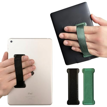 Hand Holder Strap for ipad, Tablet Hand Holder Strap, Universal Handle Grip for iPad Kindle, Mini Tablets and Cases (Black Green) - 2PC - color: Black Green