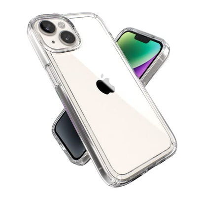 Speck Clear iPhone 14 & iPhone 13 Case - Drop Protection, Scratch Resistant & Anti-Yellowing Dual Layer Case for iPhone 14 & iPhone 13 Case for 6.1 inch Model - GemShell - color: Clear/Clear