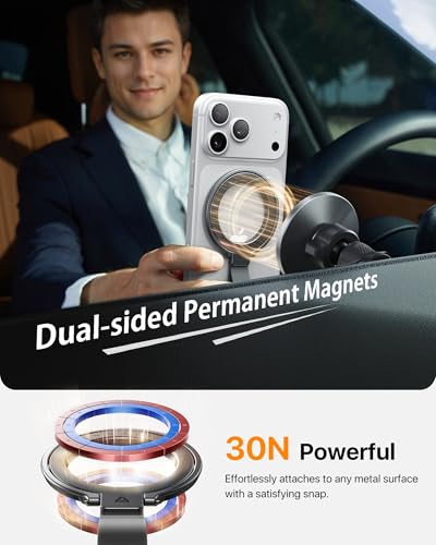 andobil [2026 Unrivaled Stability] Magnetic Phone Grip Holder for MagSafe - color: Space Grey