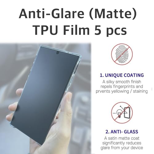 [5+2 5 Anti-glare (matte) TPU film Screen protector + 2 Lens Protector for Oneplus 13R 5G 2025 (Not Oneplus 13) Easy to Install Scratch Resistant [Perfect Fit for 3D edge Screen]