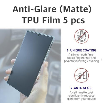[5+2 5 Anti-glare (matte) TPU film Screen protector + 2 Lens Protector for Oneplus 13R 5G 2025 (Not Oneplus 13) Easy to Install Scratch Resistant [Perfect Fit for 3D edge Screen]