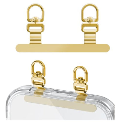 Two Hanging Ring Phone Tether Tab,360° Rotatable Ultra-thin 0.2mm Bending Design Universal Stainless Steel Phone Lanyard Metal Patch (L) - color: L