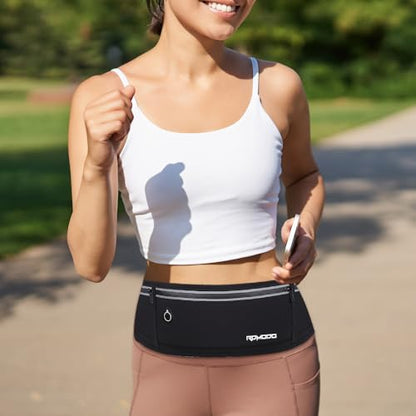 Slim Running Belt, Water Resistant Fanny Pack for Women Men, Black - color: 01-Black