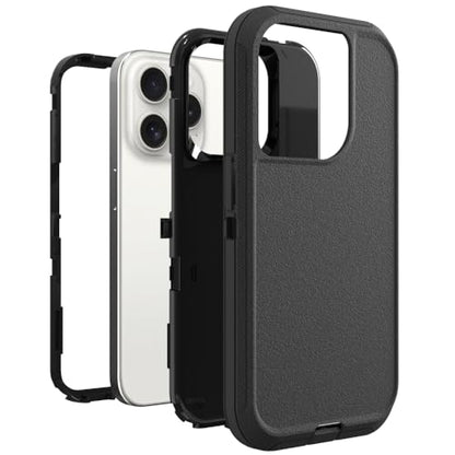 Case for iPhone 15 Pro Max, Heavy-Duty Tough Rugged Shockproof Drop Protective Cover Phone Cases, Black - color: Black+Black, size: iPhone 15 Pro Max