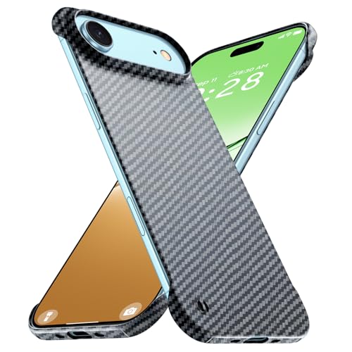 GRECAZO Ultra Thin Carbon Fiber Texture Case for iPhone Air, Black | Frosted Skin-Like Soft Touch Matte Hard PC Back Cover, Slim Fit Lightweight Frameless Borderless Minimalist Design, 6.7 Inch - size: iPhone Air