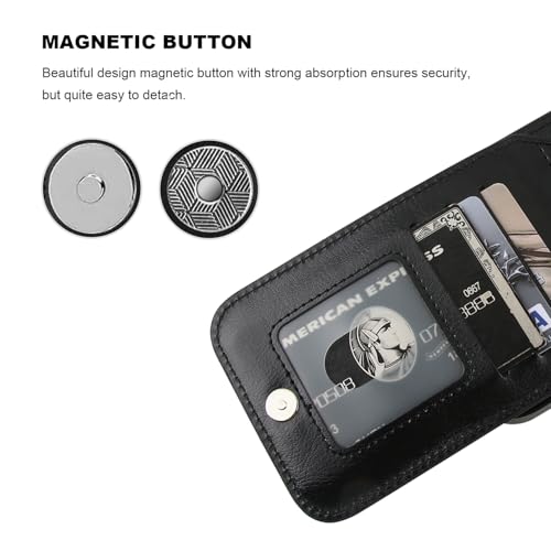 KIHUWEY for iPhone 17 Pro Max Wallet Case Card Holder for MagSafe, Black | Card Holder, Wireless, RFID, Flip PU Leather, Magnetic , Kickstand, Heavy Duty Cover - color: Magsafe for Black