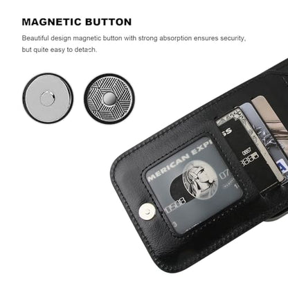 KIHUWEY for iPhone 17 Pro Max Wallet Case Card Holder for MagSafe, Black | Card Holder, Wireless, RFID, Flip PU Leather, Magnetic , Kickstand, Heavy Duty Cover - color: Magsafe for Black