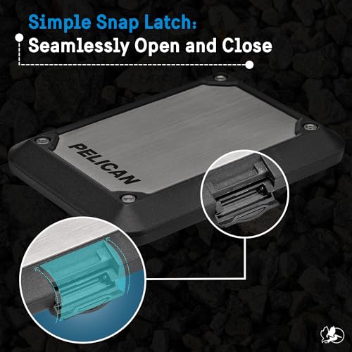 Pelican MagSafe Wallet w/RFID Blocking for Cards & Cash - Brushed Titanium | Military STD Snap-On Magnetic Phone Wallet/Card Holder - Detachable MagSafe Wallet for iPhone 17 Pro Max/16/15/14/13/Pixel 10 - color: Brushed Titanium, style: Shield