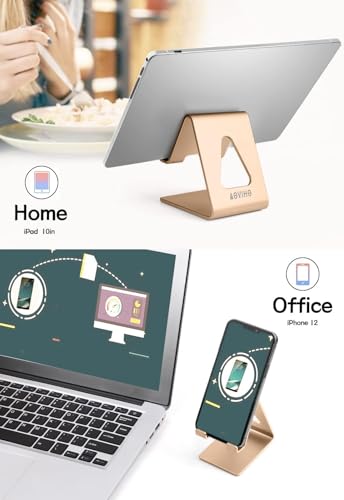 Aoviho Cell Phone Stand for Desk, Aluminum Phone Holder, Rose Gold - color: Rose Gold