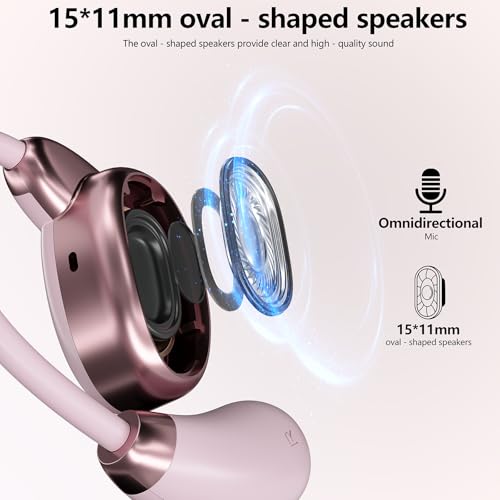 Wireless Open Sports Ear Earbuds 40H Playtime Waterproof For Gym,Running - color: Pink
