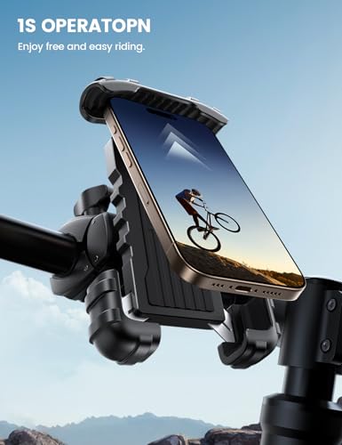 Lamicall Bike Phone Holder Mount - Motorcycle E-Bike Scooter Handlebar Clip - color: Black