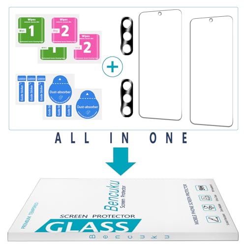 2+2 Pack Screen Protector for Samsung Galaxy S25 FE Tempered Glass - color: Samsung Galaxy S25 FE-Clear