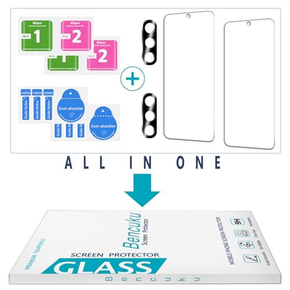 2+2 Pack Screen Protector for Samsung Galaxy S25 FE Tempered Glass - color: Samsung Galaxy S25 FE-Clear