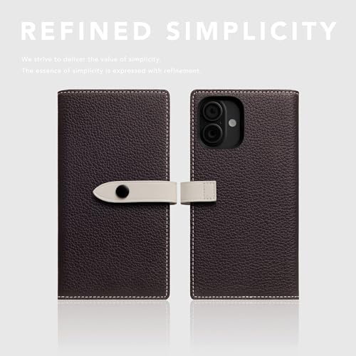 SLG D8 Edition Full Grain Leather Wallet Case for iPhone 16 - [2-in-1] Handcrafted Detachable Diary Style with Magnetic MagSafe Back Cover and Snap Closure, Gift Box Included (Brown Cream) - color: [D8 Edition] Brown Cream, size: iPhone 16