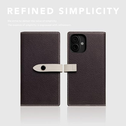 SLG D8 Edition Full Grain Leather Wallet Case for iPhone 16 - [2-in-1] Handcrafted Detachable Diary Style with Magnetic MagSafe Back Cover and Snap Closure, Gift Box Included (Brown Cream) - color: [D8 Edition] Brown Cream, size: iPhone 16