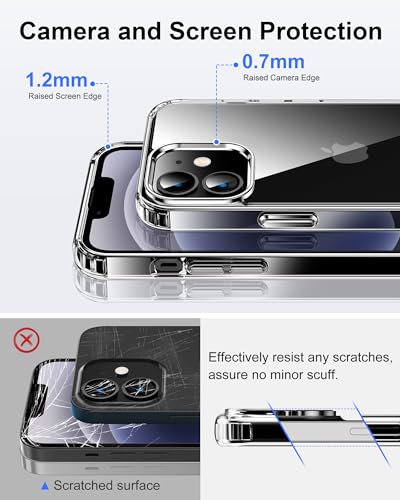 HOOMIL Case for iPhone 12 Mini 5.4-Inch, Non-Yellowing, Drop Protection, Anti-Scratch Transparent Hard Back Phone Cover - Black - color: Black, size: iPhone 12 Mini