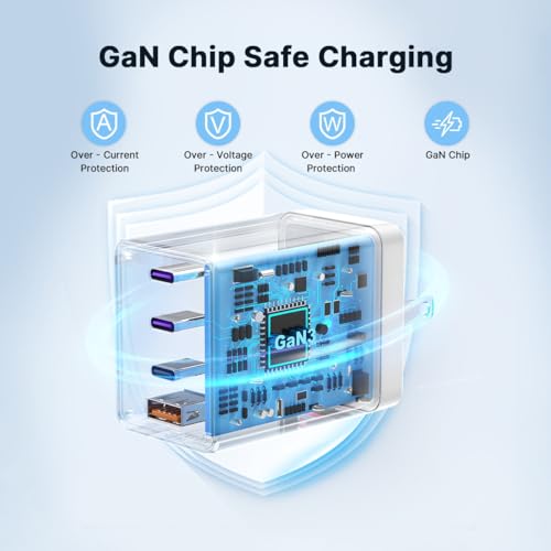 200W USB C Charger Block, Foldable 4-Port GaN5 Fast Charging Block - color: White, size: 1 Pack