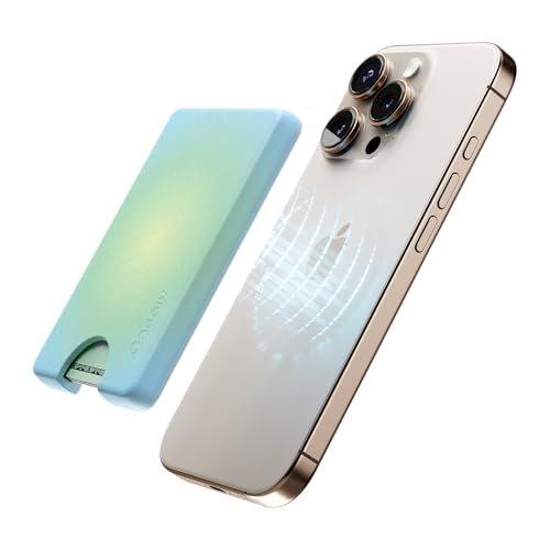 Casely MagWallet | Aura | Inner Glow | Green | Slim Wallet Card Holder | Compatible with MagSafe | Soft-Touch Hard Silicone | Holds Up to 3 Cards - color: Aura | Inner Glow | Green