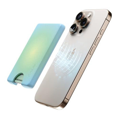 Casely MagWallet | Aura | Inner Glow | Green | Slim Wallet Card Holder | Compatible with MagSafe | Soft-Touch Hard Silicone | Holds Up to 3 Cards - color: Aura | Inner Glow | Green