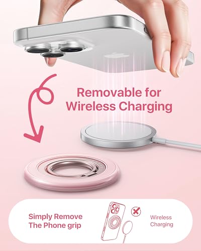 andobil [2026 3rd Gen Stability] Magnetic Phone Ring Grip for MagSafe, Pink - color: Pink