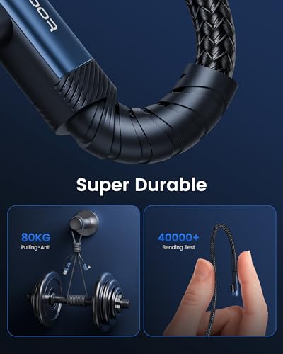 60W USB C Cable, Right Angle Type C Fast Charging Cable, 6.6FT 2-Pack - size: 6.6FT+6.6FT