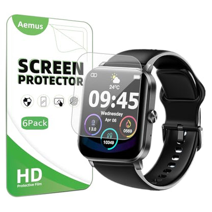 Screen Protector Compatible for QONBINK TG38 / K62 Smart Watch 1.85" (6 Pack) Clear TPU Soft Film Compatible for Jacoosa L70 Fitness Tracker