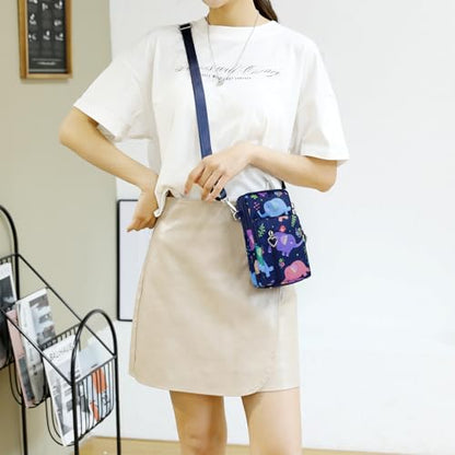 Small Crossbody Bag for Women - Mini Phone Purses with Crossbody Strap and Wallet - Nylon Arm Bag - color: B-green Plaid