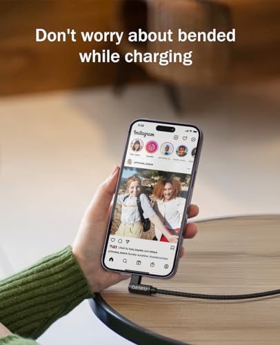 90 Degree iPhone Charger [MFi Certified] Long iPhone Fast Cable 10FT 2Pack - color: Black, size: 10FT, style: USB-C to Lightning