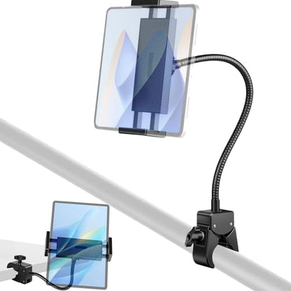 BILIONE Gooseneck Tablet Holder, Clamp on Ipad Stand Floor & Tripod - size: 13 inch Gooseneck