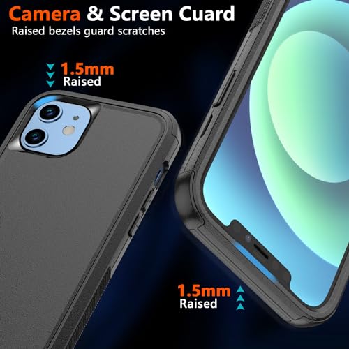 Diverbox for iPhone 12 case, iPhone 12 Magnetic case [with Screen Protector and Camera Lens Protector ] 2 Pack [15 FT Military Grade Drop Protection] Heavy Duty Shockproof Phone Case (Black) - color: Magnetic Black