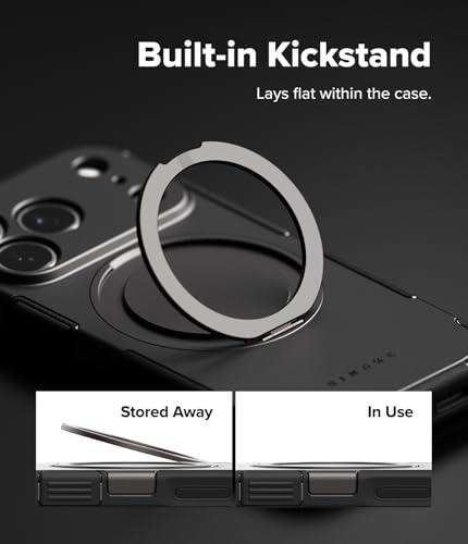 Ringke for iPhone 17 Pro Case [Alles Pro Gunmetal] | Compatible with MagSafe, 360° Rotating Kickstand, Camera Control Capture Button Protection, Powerful Magnet - color: Gunmetal, size: iPhone 17 Pro