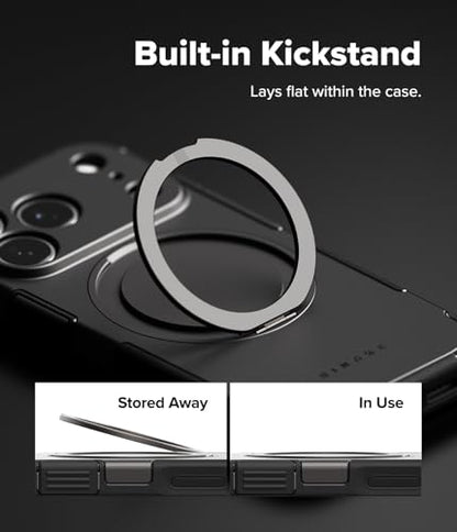 Ringke for iPhone 17 Pro Case [Alles Pro Gunmetal] | Compatible with MagSafe, 360° Rotating Kickstand, Camera Control Capture Button Protection, Powerful Magnet - color: Gunmetal, size: iPhone 17 Pro