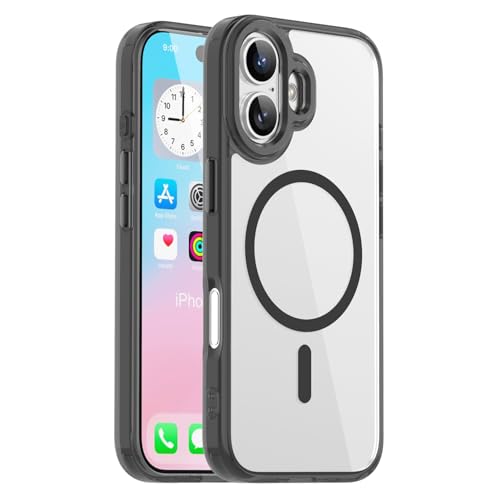 Case for iPhone 17 Clear Magnetic Compatible with MagSafe [Anti Yellowing] Military Grade Protection TPU Bumper Shockproof Transparent Rugged Slim Phone Case for iPhone 17 6.3" Black BC - color: Black, size: iPhone 17 6.3"