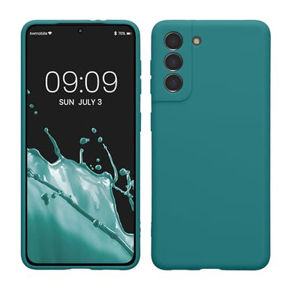 kwmobile Case Compatible with Samsung Galaxy S21 Case - Protective Slim TPU Phone Cover - Soft Matte Finish - Teal Matte - color: teal matte, size: Galaxy S21