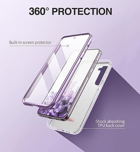 SURITCH for Samsung Galaxy S23 Plus Case, [Built-in Screen Protector] [Dual-Layer Protection ] Full Protection Shockproof Rugged Bumper Phone Cover for Samsung S23 Plus 6.6 Inch - Pure Purple - color: Pure Purple
