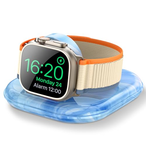for Apple Watch Charger Stand, Magnetic Fast Charging Dock Portable Design - color: Marble Blue