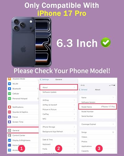 2 Pack Privacy Screen Protector for iPhone 17 Pro 6.3 inch - color: For iphone 17 Pro Purple