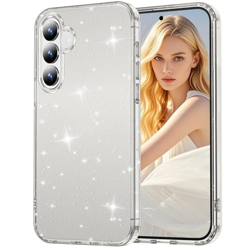 Glitter Case for Samsung Galaxy A17 5G Case, Bling Glitter Shockproof Phone Case for Galaxy A17 Case, Anti-Yellowing Clear Glittering Protective Case for Women and Girls (Clear) - color: Clear, size: A17