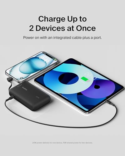 Belkin 10000mAh 20W USB C Power Bank, Portable Charger for iPhone & iPad - color: Black, style: 10K mAh
