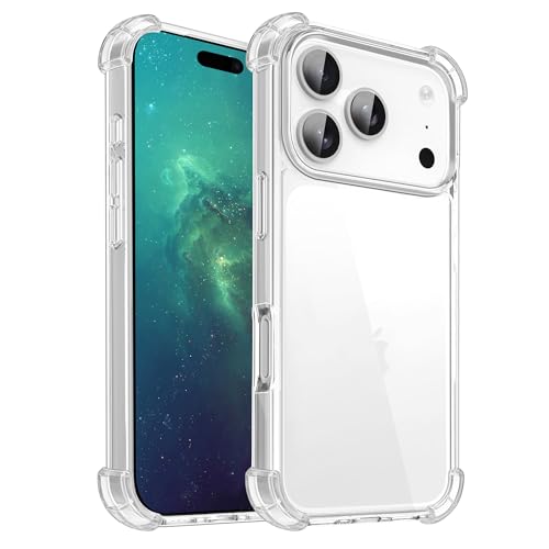 for iPhone 17 Pro Clear Transparent Shockproof Bumpers Acrylic Case Pouch, Anti-Yellowing and Anti-Scratch with Airbag, Upgrade Camera Protective Phone Case - color: Clear, size: For Iphone 17 Pro