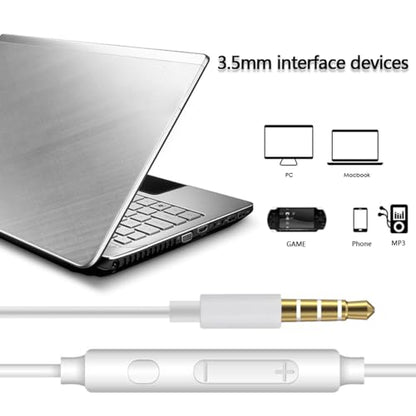 Wired Earbuds with Microphone, 3.5mm Jack In-Ear Headphones Wired Earphones - size: 2 Pack(3.5mm Jack - White)
