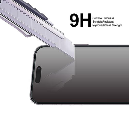 Supershieldz (2 Pack) (Privacy) Anti Spy Screen Protector Designed for iPhone 16 / iPhone 15 (6.1 inch) Tempered Glass, Anti Scratch, Bubble Free
