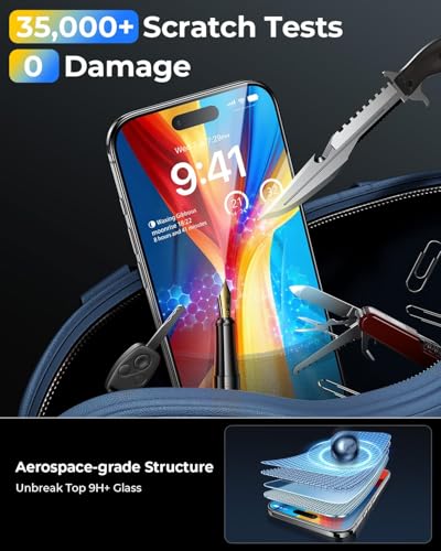 TOP 9H+ Glass 2+2 Packs for iPhone 17 Screen Protector with Lens Protector - size: iPhone 17