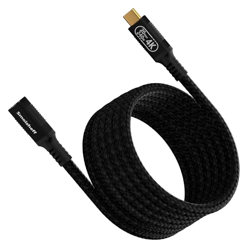 Long Distance USB C Extension Cable 3 Meter, 240W PD & 20Gbps Data Transfer, 4K@60Hz Nylon Braided Extender for Laptop, Monitor, Home Theater,Gaming Setup - size: 10ft/3m